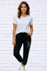 Black Cotten Sateen Stretch Pants