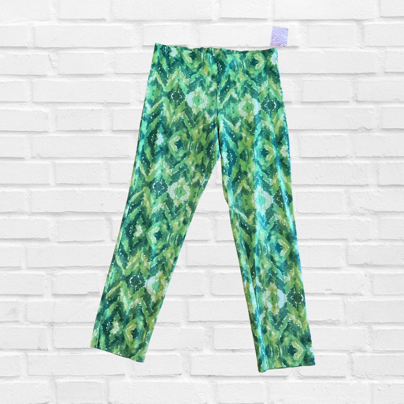 Lime Green Animal Print  And Cheron Print Flat Front Cotten Sateen Pant