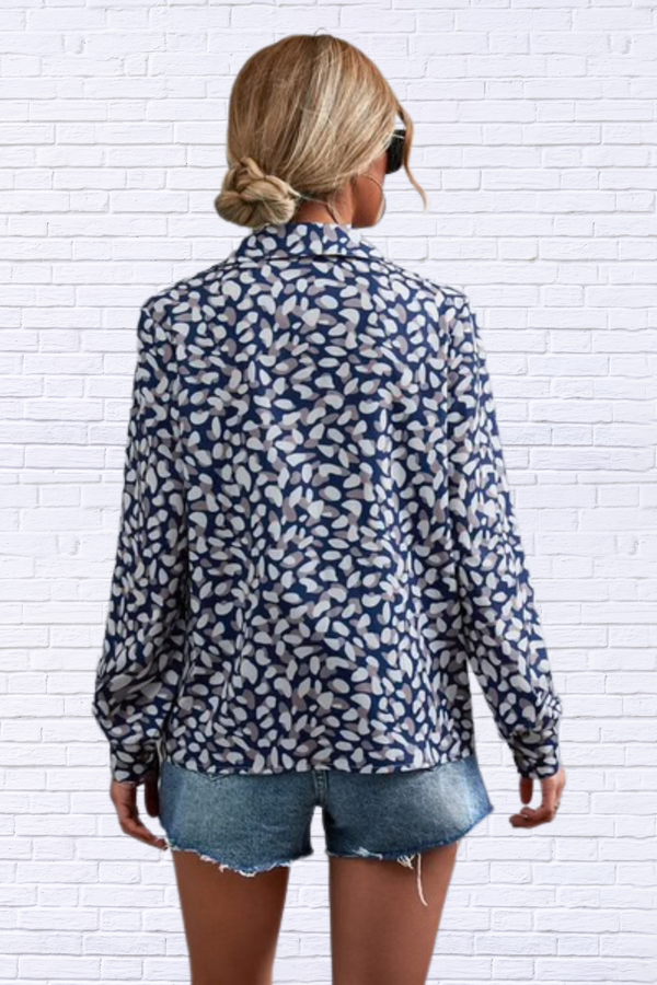 Abstract Women's Long Sleeve Blouse