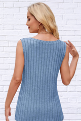Ribbed Round Neck Tank