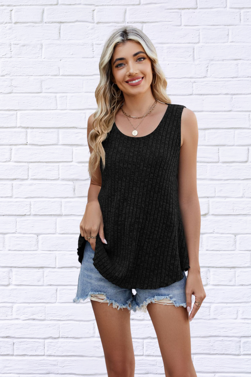 Ribbed Round Neck Tank
