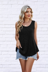 Ribbed Round Neck Tank