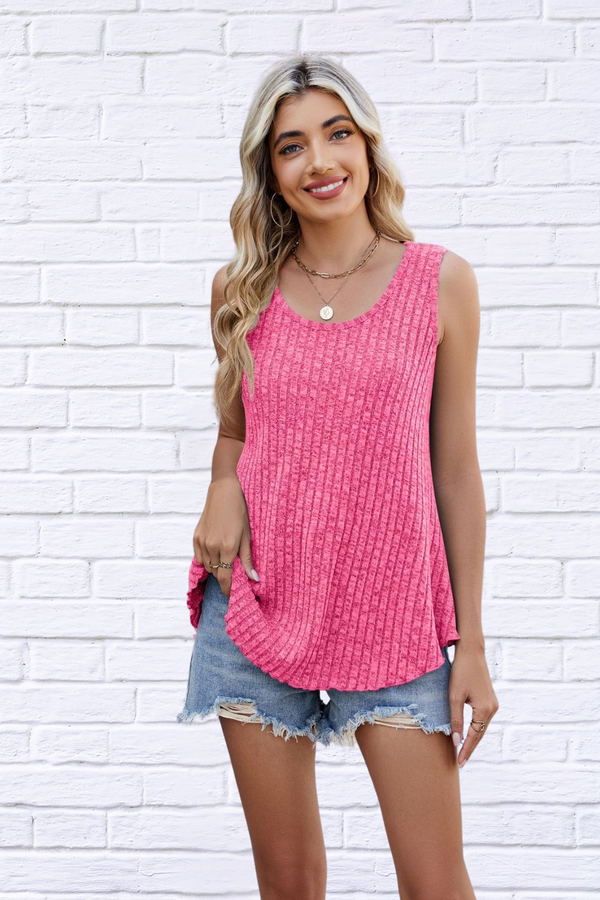 Ribbed Round Neck Tank