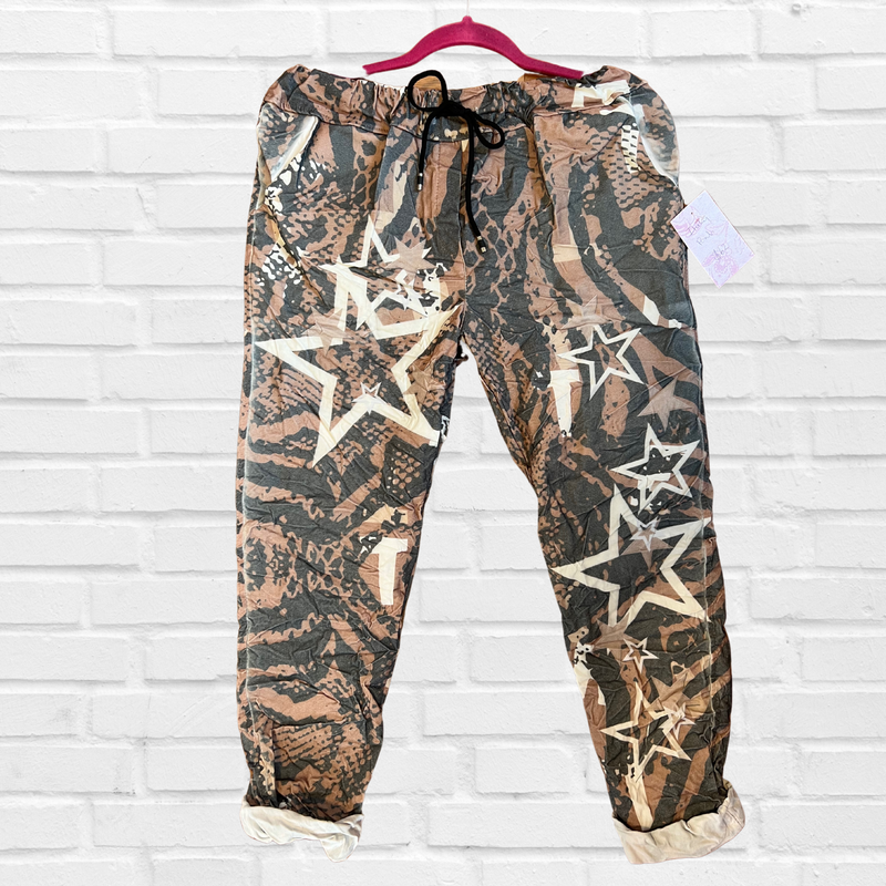 Imported Cotton Sateen Stretch Bottoms Beige
