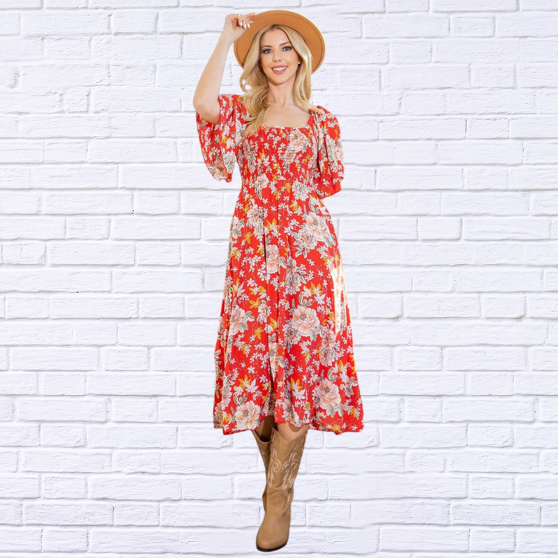 Smocked Dress with Pockets