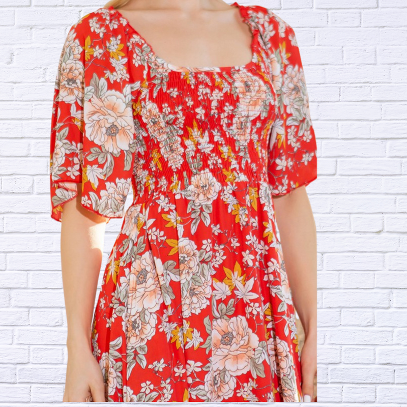 Smocked Dress with Pockets