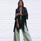 Floral Lace Textured Kimono