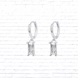 Sterling Silver Cubic Zirconia Drop Earrings - Diva USA