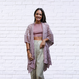 Floral Lace Textured Kimono