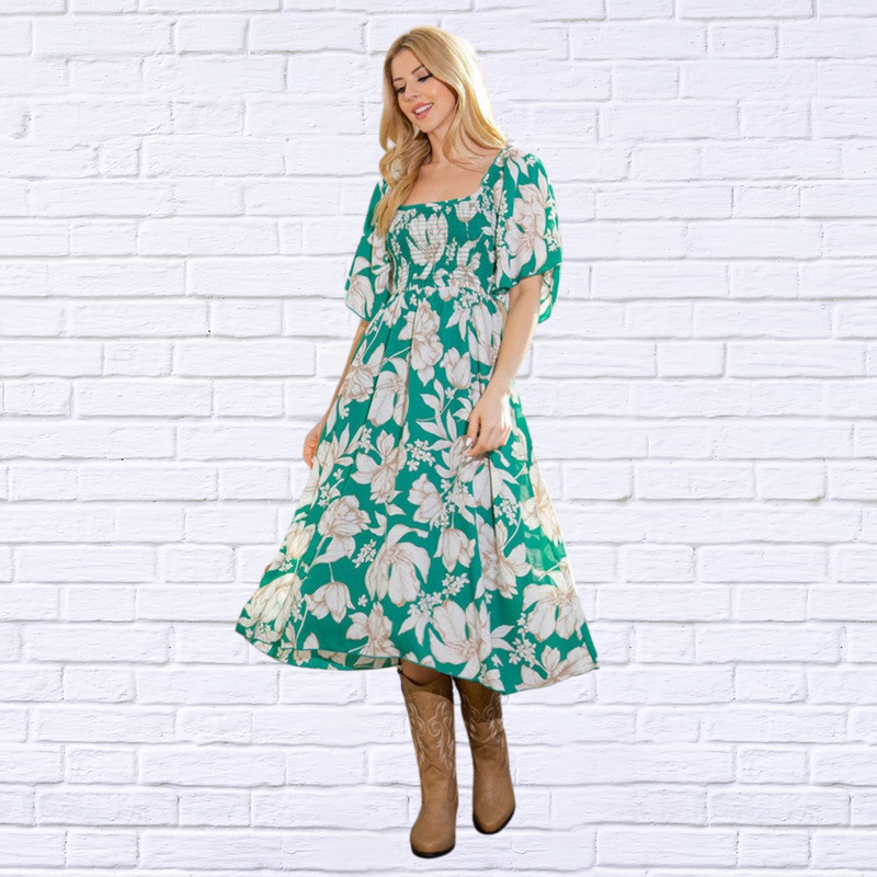Smocked Dress with Pockets