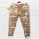 Imported Cotton Sateen Stretch Bottoms Beige