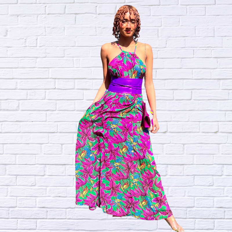 High  Neck Draw Cord Dress