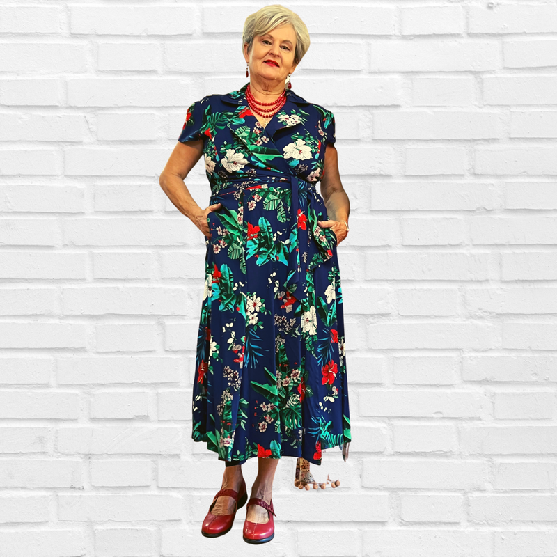 Star Wrap Dress - | Diva USA