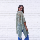 Floral Lace Textured Kimono