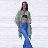 Floral Lace Textured Kimono
