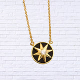 Round Star Pendant Necklace - Cubic Zirconia Jewelry | Diva USA