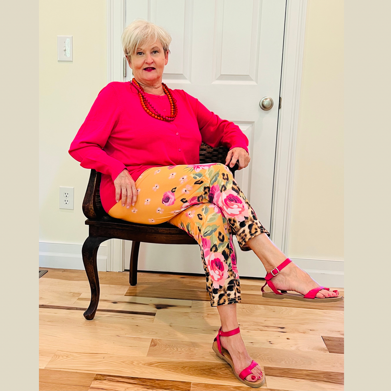 Deniela Sienna print stretch knit leggings