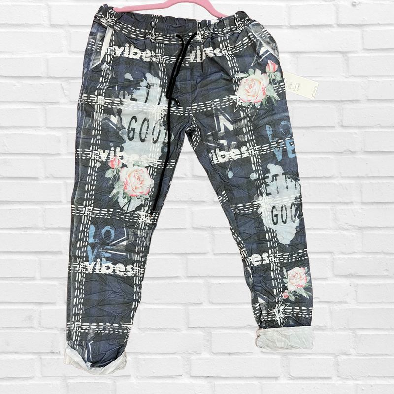 Printed Cotton Sateen Pants / Many Prints