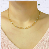 Crystal Linked Chain Necklace - | Diva USA