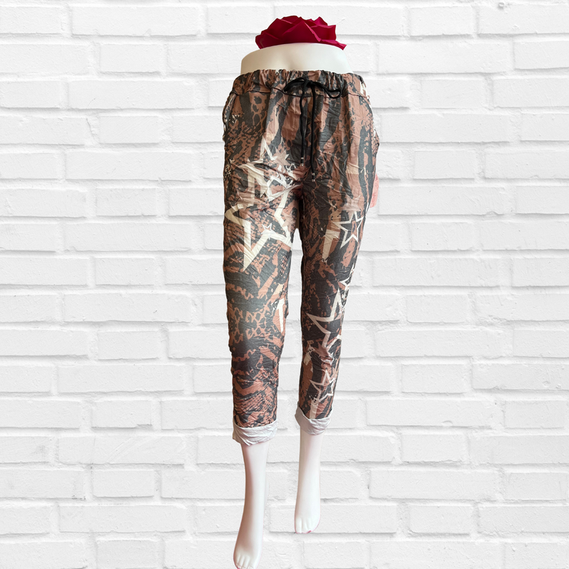 Imported Cotton Sateen Stretch Bottoms Beige
