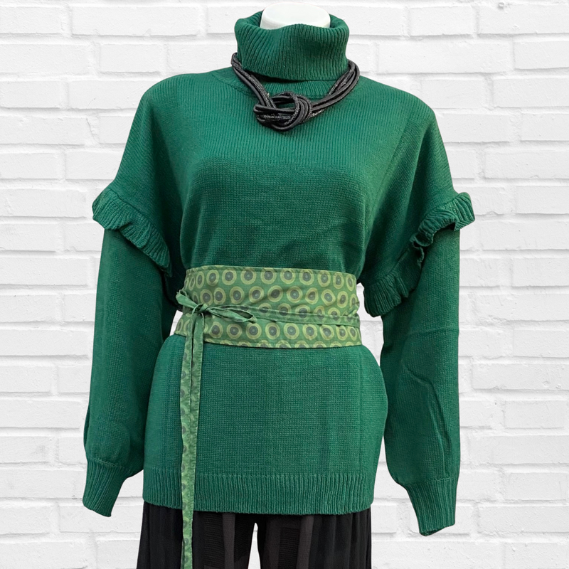 Audrey Turtle Neck Sweater - Winter Green Or Burgundy