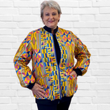 Fadia Traditional Bomber Printed Ethnic Jacket - Bold Prints | Diva USA