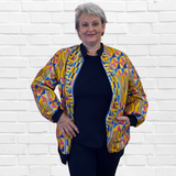 Fadia Traditional Bomber Printed Ethnic Jacket - Bold Prints | Diva USA