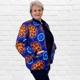 Fadia Traditional Bomber Printed Ethnic Jacket - Bold Prints | Diva USA